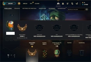 Conta ouro 1 com 26 Champs e 10 Fragmentos de skins - League of Legends LOL