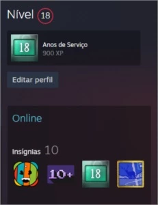 Conta da Steam com 18 anos de serviço