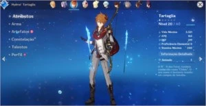Conta Xiao Diluc Venti Mona Kequing, Childe e todos os T4 - Genshin Impact