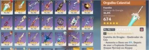 Conta Xiao Diluc Venti Mona Kequing, Childe e todos os T4 - Genshin Impact
