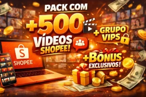Pack +500 Vídeos Achadinhos Shopee +Grupo Vip +Bônus Exclusi - Vídeos e Cortes Cortes Virais