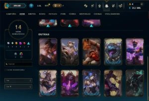 Diamante 2 com 70 Champs e 13 Skins - League of Legends LOL