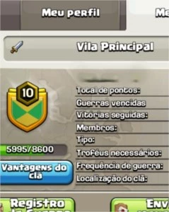 Clã nível 10, de Clash of Clans.