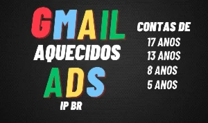 Contas Gmail Antiga Aquecida Google Ads (5 Anos) Ip Br