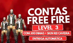 [Melhores Contas] Conta Free Fire Lv 3 + 300 Diamantes