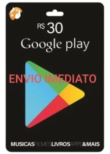 Gift card Google Playstore R$ 30 Reais