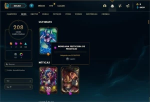 Conta prata 4 com 135 Champs e 208 Skins + 1 Prestigio - League of Legends LOL