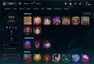 Conta prata 4 com 135 Champs e 208 Skins + 1 Prestigio - League of Legends LOL