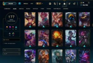 Bronze 1 com 135 Champs e 177 Skins ( ADC / SUP ) - League of Legends LOL