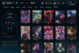 Bronze 1 com 135 Champs e 177 Skins ( ADC / SUP ) - League of Legends LOL