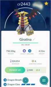 Captura De Pokemon Lendário - Giratina 4 Geração - Pokemon Go - DFG