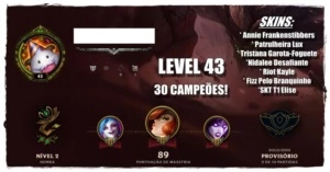CONTA UNRANKED (PRATA2 S7) LEVEL 43 (30 CAMPEÕES) - League of Legends LOL
