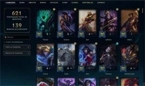 Conta League of Legends - PLAT 4 - 60% WR - 258 Skins LOL
