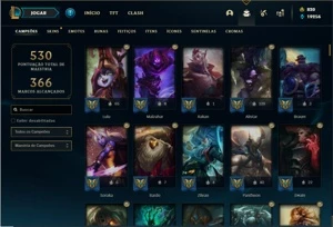 Conta prata 4 com TODOS os champs e 122 Skins + 820 RP - League of Legends LOL