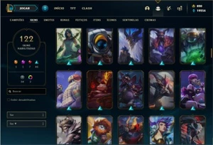 Conta prata 4 com TODOS os champs e 122 Skins + 820 RP - League of Legends LOL