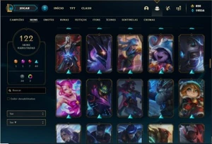 Conta prata 4 com TODOS os champs e 122 Skins + 820 RP - League of Legends LOL