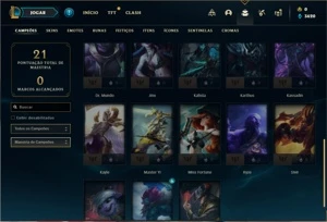 Conta ouro 4 com 28 Champs e 9 Skins - League of Legends LOL