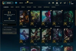 Conta ouro 4 com 28 Champs e 9 Skins - League of Legends LOL