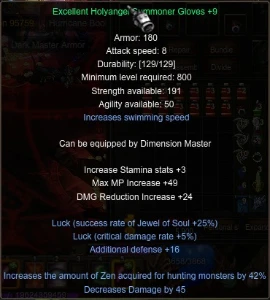 Set Xholy Sum +9 Luck+16 +ddJOH+DD+Zen - MU Online