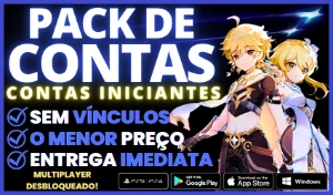 ✧ GENSHIN IMPACT PACK DE CONTAS COM PERSONAGENS 5⭐ ✧