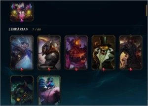Conta league of legends 85 skins diamante season passada LOL