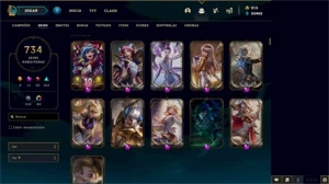 CONTA DE 2015: 734 SKINS - League of Legends LOL