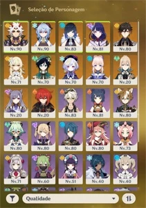 Conta Genshin AR56 com 12 personagens T5 e 3 armas T5 - Genshin Impact