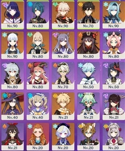 AR 56 Baal + Lança - Ayaka - Kazuha - Eula - Hutao - Zhongli - Genshin Impact