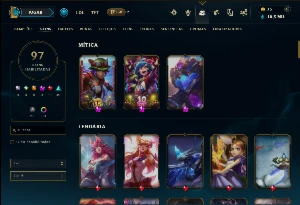 Platina 2 com 130 Champs e 92 Skins ( ADC / MID / TOP ) - League of Legends LOL