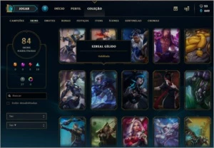Conta Platina season na  passada, 84 skin Tdos campeões - League of Legends LOL