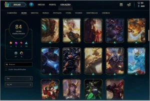 Conta Platina season na  passada, 84 skin Tdos campeões - League of Legends LOL