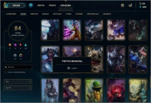 Conta Platina season na  passada, 84 skin Tdos campeões - League of Legends LOL