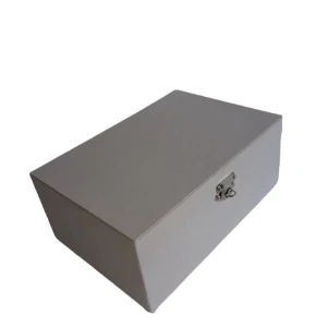 Caixa Grande em Linho Off-White para Joias - Artesanato e Personalizados