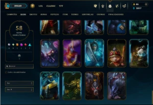 Unranked com 60 Champs e 58 Skins - League of Legends LOL