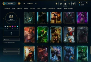 Unranked com 60 Champs e 58 Skins - League of Legends LOL