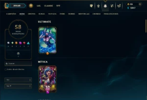 Unranked com 60 Champs e 58 Skins - League of Legends LOL
