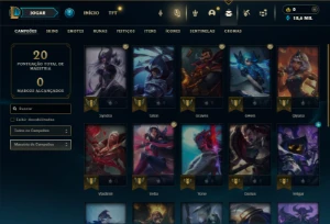 Mestre 25 Champs e 1 Skin + 10 Fragmentos - League of Legends LOL