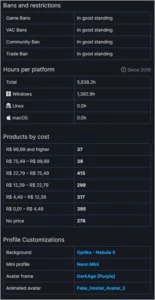 STEAM | NO-VAC | 10 anos | Level 53 | 1689 Jogos