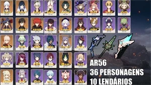 CONTA GENSHIN AR56 [10 LENDÁRIOS e 3 ARMAS T5] YELAN + AQUA - Genshin Impact