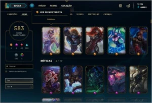 CONTA LEAGUE OF LEGENDS  TOP PARA COLECIONADOR LOL