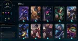 Conta Gold 3 - 52 champs e 31 skins (E-mail verificado) - League of Legends LOL