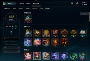 Conta prata 1 com 269 skins - League of Legends LOL