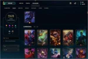 Conta prata 1 com 269 skins - League of Legends LOL