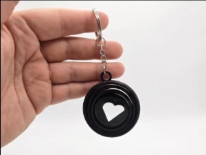 Chaveiro Coração Giratório em Impressão 3D - Artesanato e Personalizados