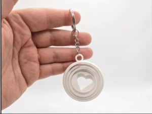 Chaveiro Coração Giratório em Impressão 3D - Artesanato e Personalizados