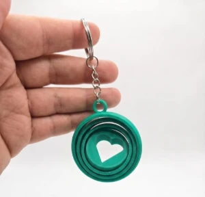 Chaveiro Coração Giratório em Impressão 3D - Artesanato e Personalizados