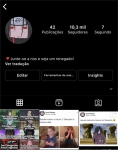 Conta no Instagram com mais de 10k de seguidores - Redes Sociais