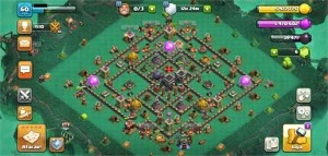 CONTA CV 9 SMURF COM MUROS FULL + PAISAGEM MACABRA - Clash of Clans