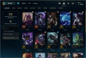Conta DIAMANTE 3 (email não verificado), 25 champs e 1 skin - League of Legends LOL