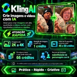 Kling ia 66 creditos / privado / 30 dias - Assinaturas e Premium